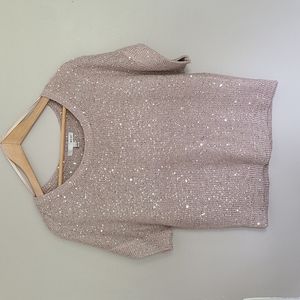 Women's sequin drop-sleeve sweater tee
